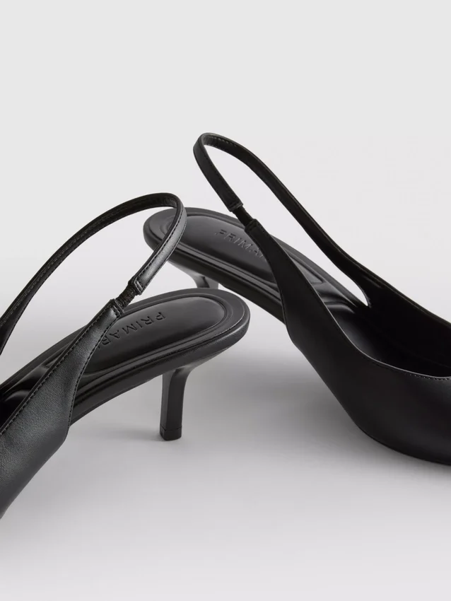 Faux leather slingback heels