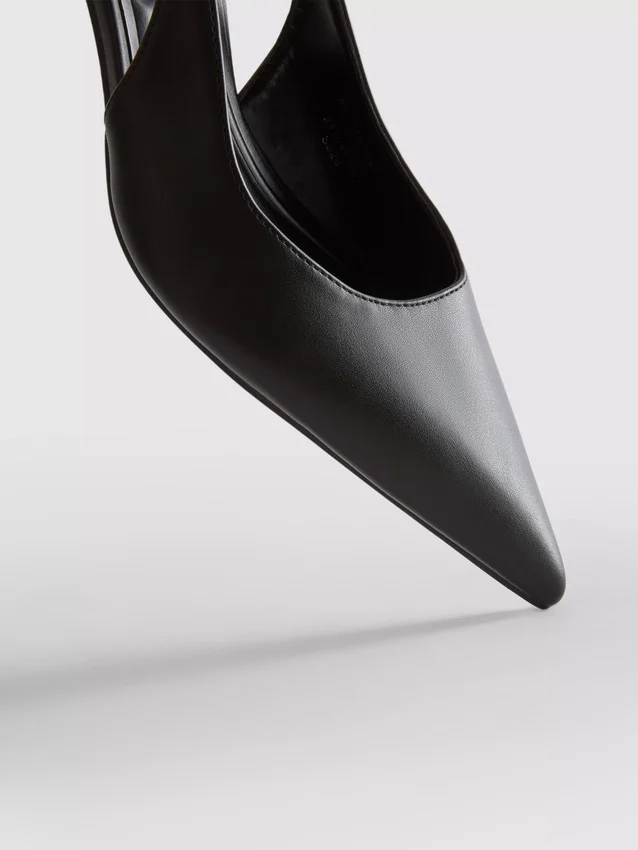 Faux leather slingback heels