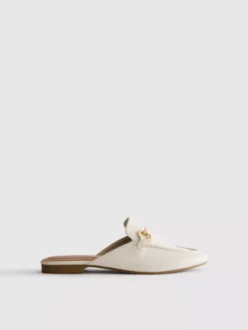 Faux leather snaffle bit mule loafers
