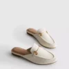 Faux leather snaffle bit mule loafers
