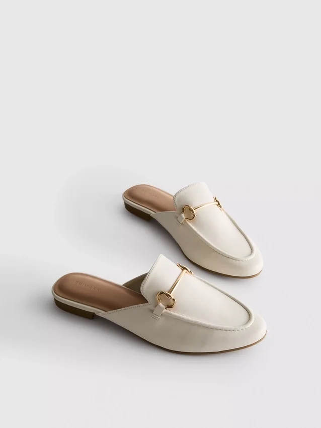 Faux leather snaffle bit mule loafers