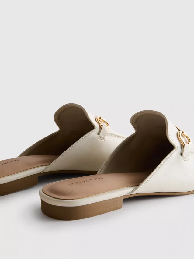 Faux leather snaffle bit mule loafers