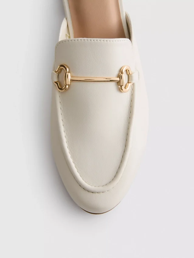 Faux leather snaffle bit mule loafers