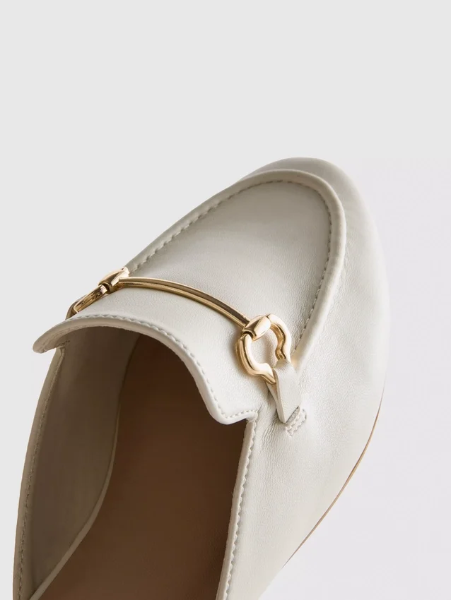 Faux leather snaffle bit mule loafers