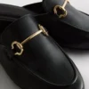 Faux leather snaffle bit mule loafers