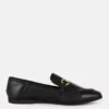 Faux leather snaffle loafers