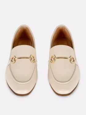 Faux leather snaffle loafers