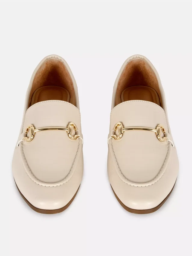 Faux leather snaffle loafers