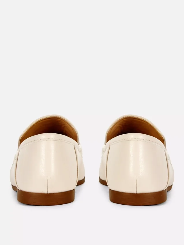 Faux leather snaffle loafers