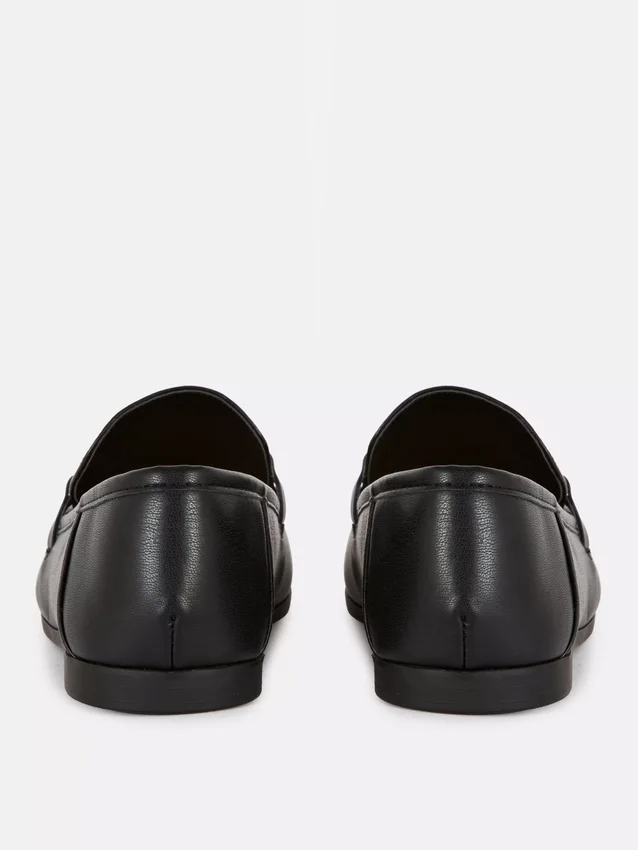 Faux leather snaffle loafers