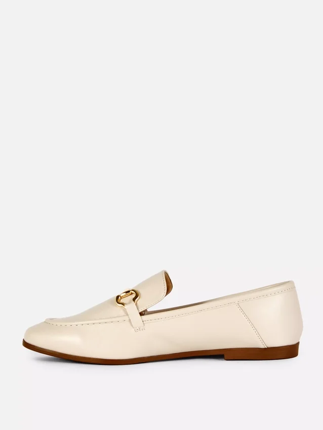 Faux leather snaffle loafers