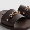 Faux leather snaffle sliders