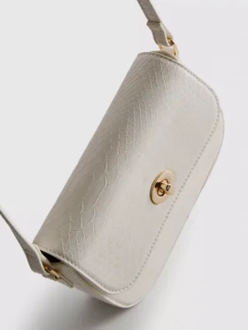Faux leather snake crossbody bag