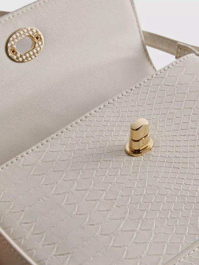 Faux leather snake crossbody bag