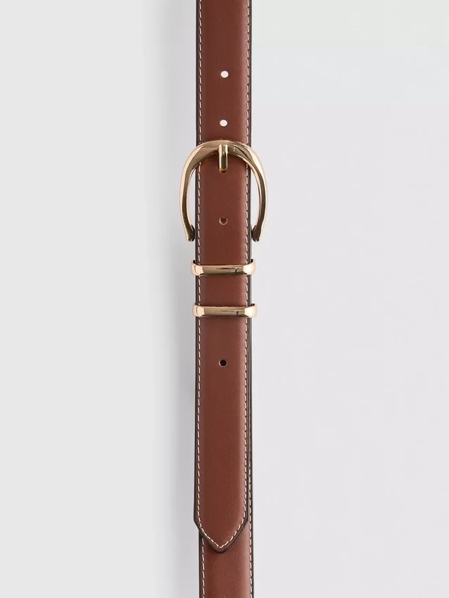 Faux leather textured belt