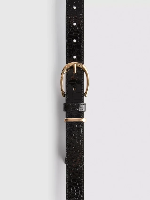 Faux leather textured belt