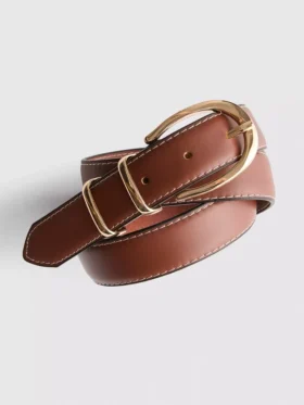 Faux leather textured belt