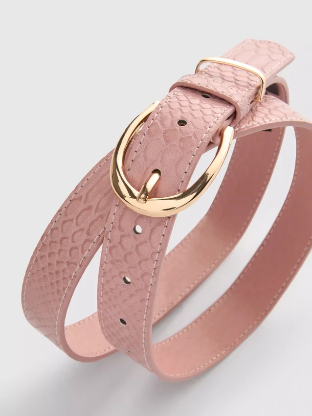 Faux leather textured belt