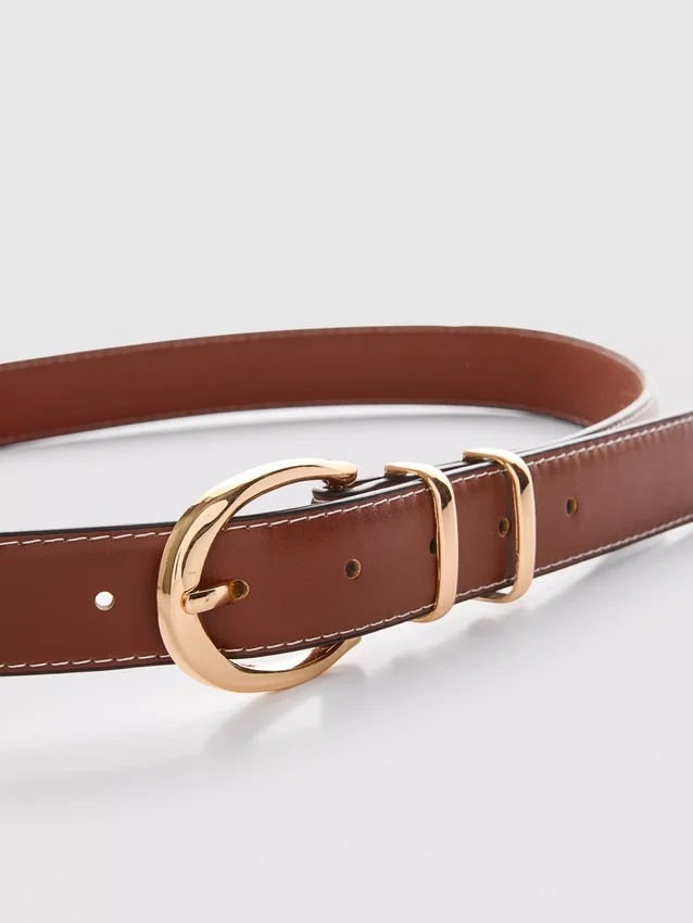 Faux leather textured belt