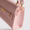 Faux leather top handle bag