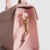Faux leather top handle bag