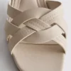 Faux leather weave block heel mules