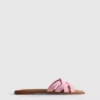 Faux leather weave sandals