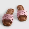 Faux leather weave sandals