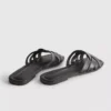 Faux leather weave sandals