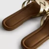 Faux leather weave sandals