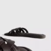 Faux leather weave sandals