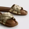 Faux leather weave sandals
