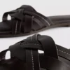 Faux leather weave sandals