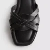 Faux leather weave sandals
