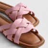 Faux leather weave sandals