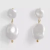 Faux pearl drop earrings