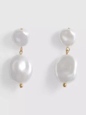 Faux pearl drop earrings