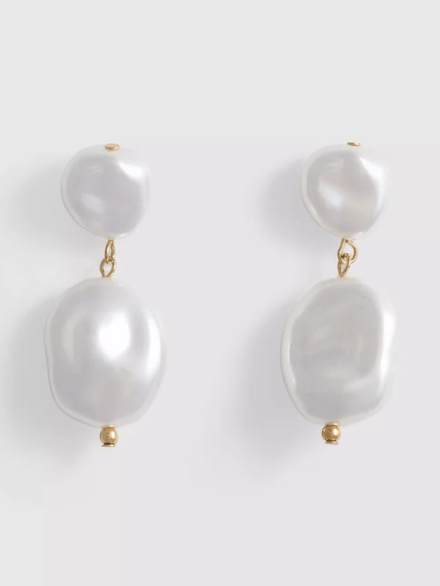 Faux pearl drop earrings