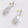 Faux pearl drop earrings