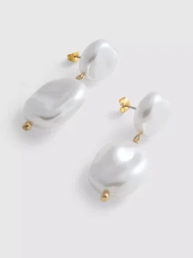 Faux pearl drop earrings