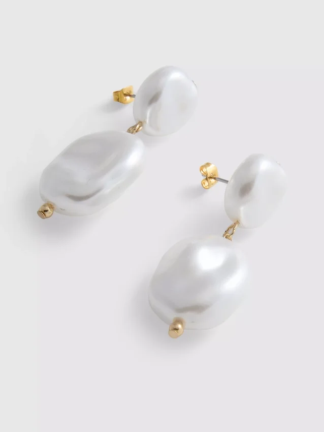 Faux pearl drop earrings