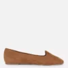Faux suede flats