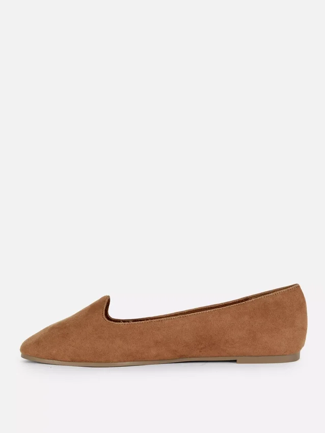 Faux suede flats