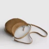 Faux suede moon shoulder bag
