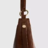 Faux suede moon shoulder bag