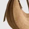 Faux suede moon shoulder bag