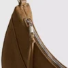 Faux suede moon shoulder bag