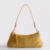 Faux suede shoulder bag