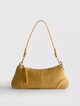 Faux suede shoulder bag