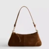 Faux suede shoulder bag